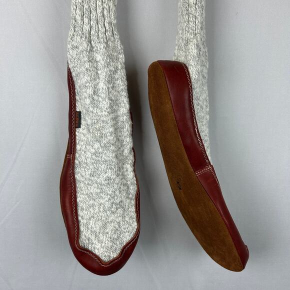 Acorn Men's Original Sock Gray Ragg Wool Cloud Cushion Slippers Size 12-13 - Picture 3 of 8